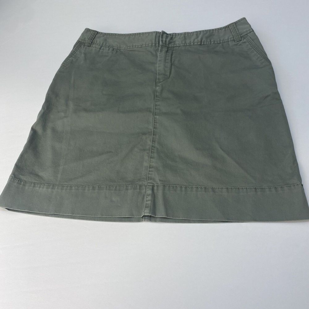 utility mini skirt size 8 olive‎ green pockets a line stretch Merona Women’s